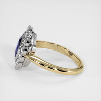 1.61 Ct. Violet Sapphire and Natural Diamond Halo Ring, 14K White & Yellow Image