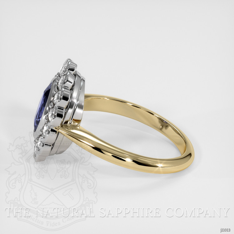 1.61 Ct. Violet Sapphire and Natural Diamond Halo Ring, 14K White & Yellow