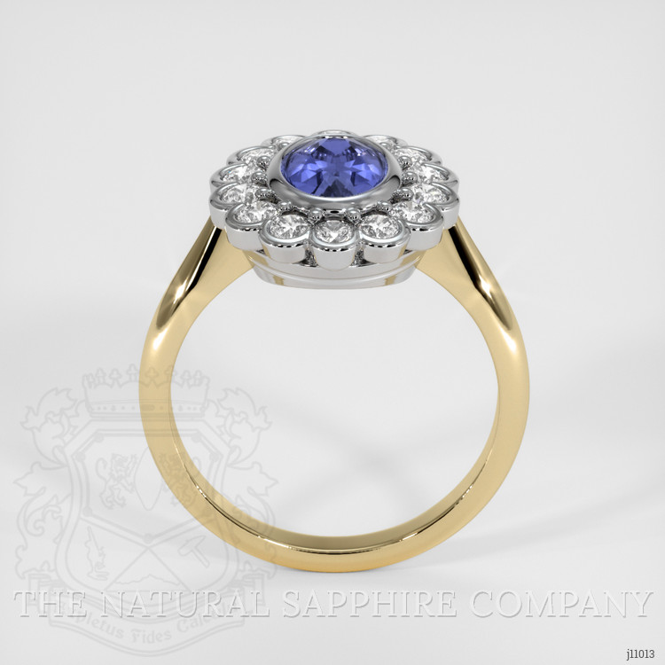1.61 Ct. Violet Sapphire and Natural Diamond Halo Ring, 14K White & Yellow