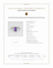 1.01 Ct. Pinkish Purple Sapphire and Natural Diamond Pave Ring, Platinum 950 Scan Report