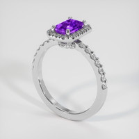 1.01 Ct. Pinkish Purple Sapphire and Natural Diamond Pave Ring, Platinum 950 Image
