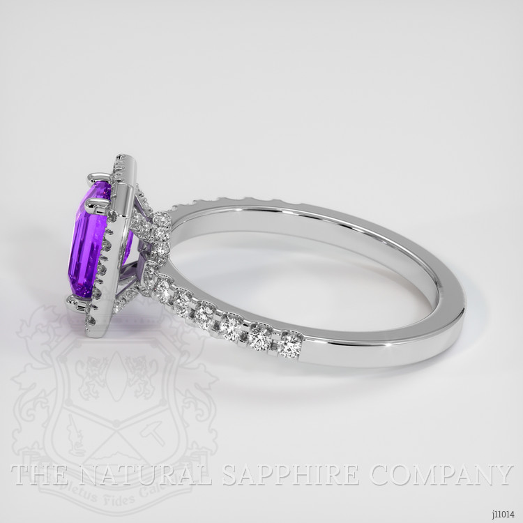 1.01 Ct. Pinkish Purple Sapphire and Natural Diamond Pave Ring, Platinum 950