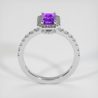 1.01 Ct. Pinkish Purple Sapphire and Natural Diamond Pave Ring, Platinum 950 Image
