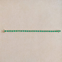 9.90 Ct.Tw. Emerald Tennis/Line Bracelet, 14K Yellow Gold Image