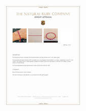15.43 Ct.Tw.Total Carat Weight Pinkish Red Ruby Tennis/Line Bracelet, 14K Yellow Gold Appraisal