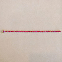 15.43 Ct.Tw. Ruby Tennis/Line Bracelet, 14K Yellow Gold Image
