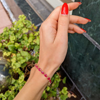 15.43 Ct.Tw. Ruby Tennis/Line Bracelet, 14K Yellow Gold Life Style