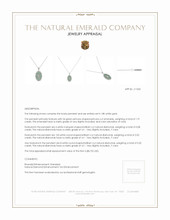 1.91 Ct. Emerald Natural Diamond Antique Style Pendant, 18K White Gold Appraisal