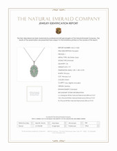 1.91 Ct. Emerald Natural Diamond Antique Style Pendant, 18K White Gold Scan Report