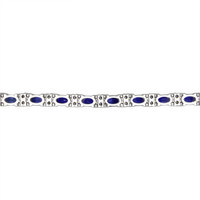 10.76 Ct.Tw. Blue Sapphire and Natural Diamond Pave Bracelet, 14K White Gold Image