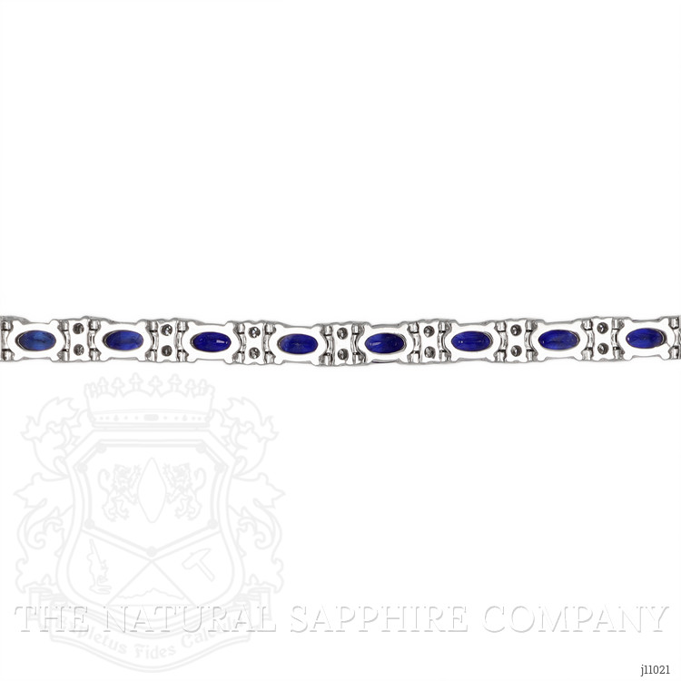 10.76 Ct.Tw. Blue Sapphire and Natural Diamond Pave Bracelet, 14K White Gold