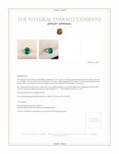 3.91 Ct. Emerald Natural Diamond Three Stone Ring, Platinum 950 Appraisal