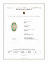 1.20 Ct. Emerald Natural Diamond Antique Style Ring, 18K Yellow Gold Scan Report