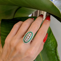 1.20 Ct. Emerald Natural Diamond Antique Style Ring, 18K Yellow Gold Life Style