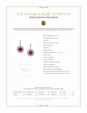 2.74 Ct.Tw. Ruby Natural Diamond Pave Earrings, 18K White Gold Scan Report
