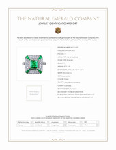 1.34 Ct. Emerald Emerald Antique Style Ring, 18K White Gold Scan Report