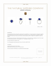 7.96 Ct. Blue Sapphire and Natural Diamond Three Stone Ring, Platinum 950 Appraisal