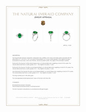 3.94 Ct. Emerald and Natural Diamond Antique Style Ring, 18K White Gold Appraisal