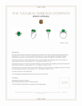 3.94 Ct. Emerald Natural Diamond Antique Style Ring, 18K White Gold Appraisal