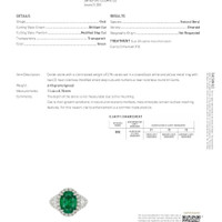 3.94 Ct. Emerald Natural Diamond Antique Style Ring, 18K White Gold Scan Report