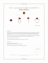 3.36 Ct. Ruby Natural Diamond Three Stone Ring, 18K White Gold Appraisal