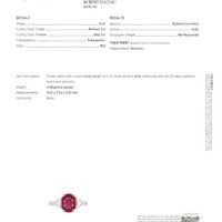 3.36 Ct. Ruby Natural Diamond Three Stone Ring, 18K White Gold Scan Report