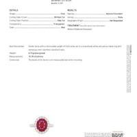 3.60 Ct. Ruby Natural Diamond Pave Ring, 18K White & Yellow Scan Report