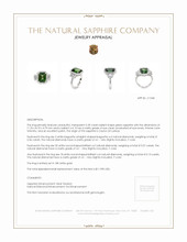5.39 Ct. Green Sapphire and Natural Diamond Pave Ring, 18K White Gold Appraisal