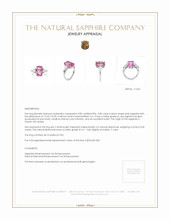 5.89 Ct. Pink Sapphire and Natural Diamond Antique Style Ring, Platinum 950 Appraisal