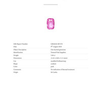 5.89 Ct. Pink Sapphire and Natural Diamond Antique Style Ring, Platinum 950 Scan Report