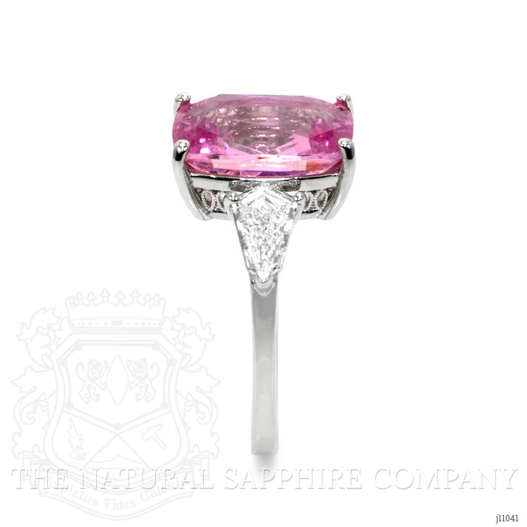 5.89 Ct. Pink Sapphire and Natural Diamond Antique Style Ring, Platinum 950