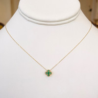 0.17 Ct. Emerald Accent Stones Pendant, 14K Yellow Gold Life Style