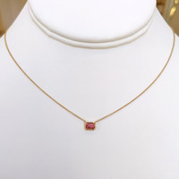 0.62 Ct. Tourmaline Accent Stones Necklace, 14K Yellow Gold Image