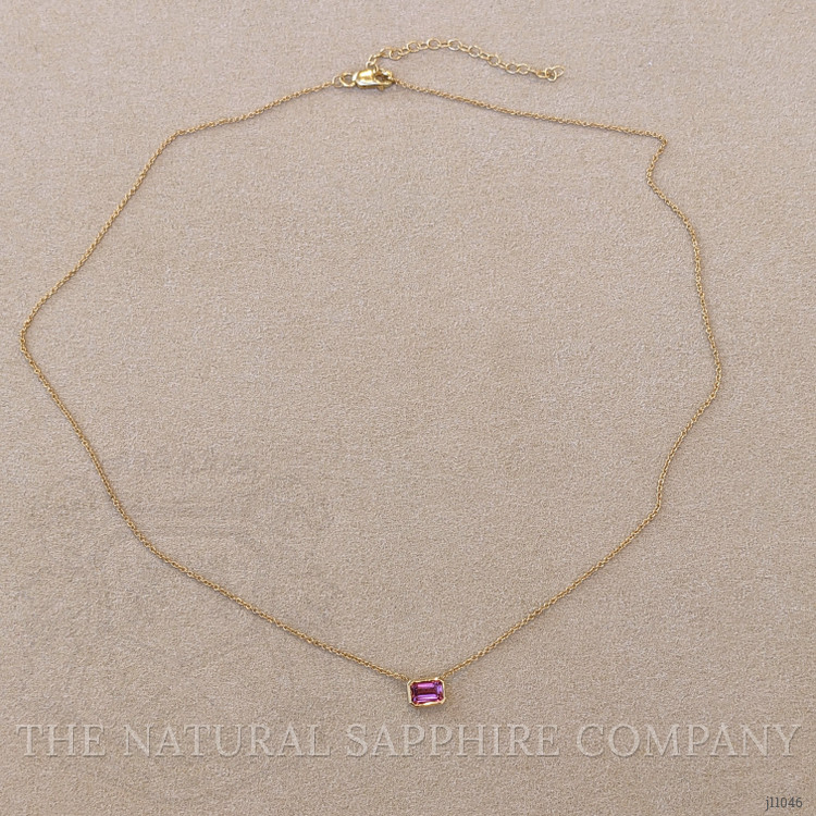 0.62 Ct. Tourmaline Accent Stones Necklace, 14K Yellow Gold