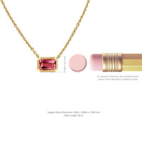0.62 Ct. Tourmaline Accent Stones Necklace, 14K Yellow Gold Image