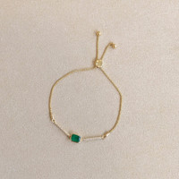 0.86 Ct.Tw. Emerald Natural Diamond Pave Bracelet, 14K Yellow Gold Image