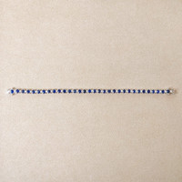 7.05 Ct.Tw. Blue Sapphire and Natural Diamond Tennis/Riviere Bracelet, 14K White Gold Image