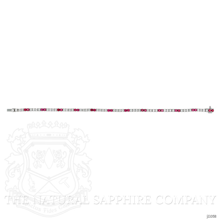 2.05 Ct.Tw. Ruby and Natural Diamond Tennis/Line Bracelet, 18K White Gold