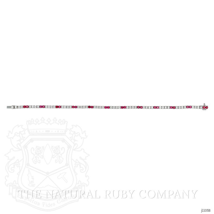 2.05 Ct.Tw. Ruby Natural Diamond Tennis/Line Bracelet, 18K White Gold