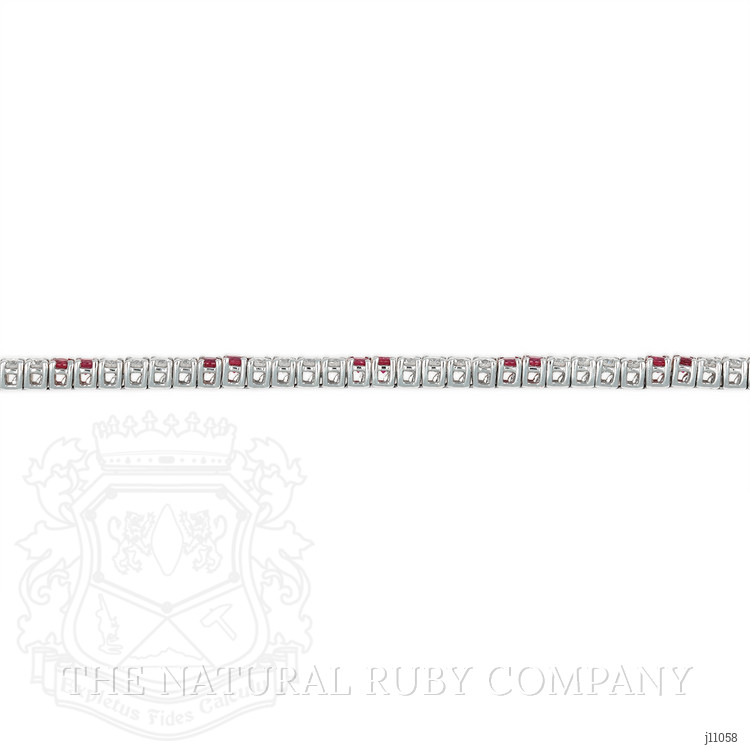 2.05 Ct.Tw. Ruby Natural Diamond Tennis/Line Bracelet, 18K White Gold