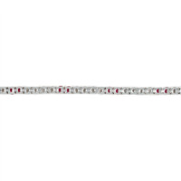 2.05 Ct.Tw. Ruby Natural Diamond Tennis/Line Bracelet, 18K White Gold Image