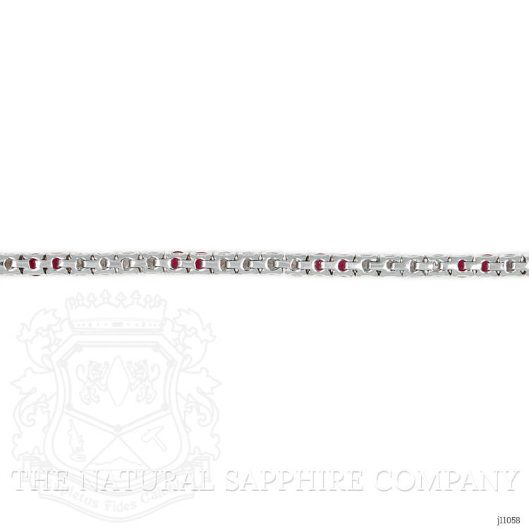 2.05 Ct.Tw. Ruby and Natural Diamond Tennis/Line Bracelet, 18K White Gold