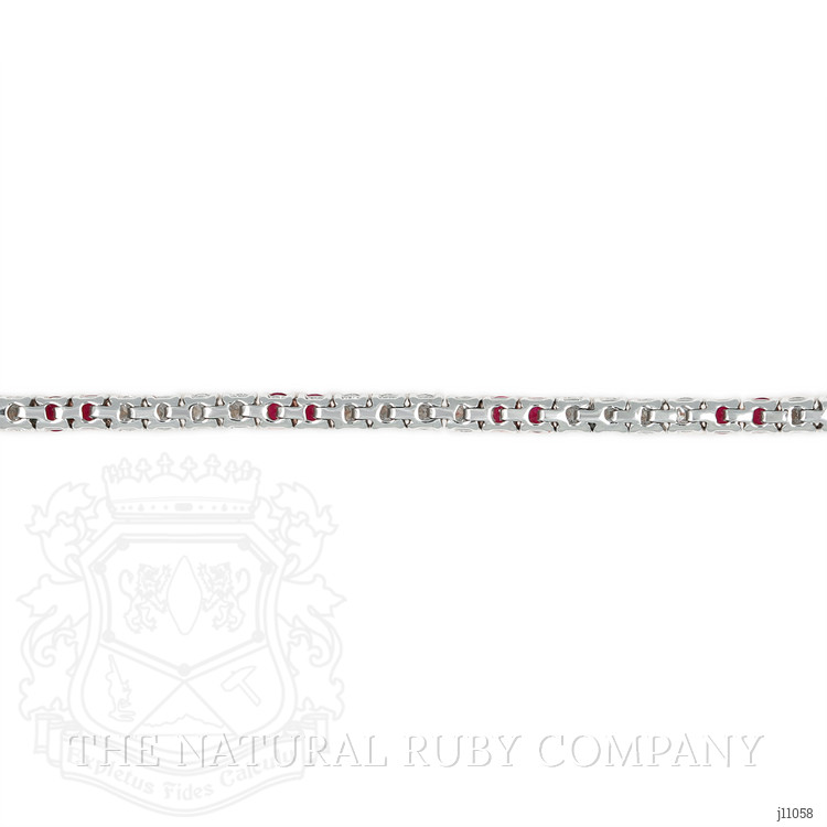 2.05 Ct.Tw. Ruby Natural Diamond Tennis/Line Bracelet, 18K White Gold