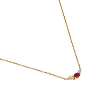 0.63 Ct. Ruby Natural Diamond Multi Stone Necklace, 18K Yellow Gold Image
