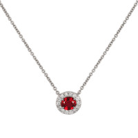 0.48 Ct. Ruby Natural Diamond Pave Necklace, Platinum 950 Video