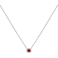 0.48 Ct. Ruby Natural Diamond Pave Necklace, Platinum 950 Image
