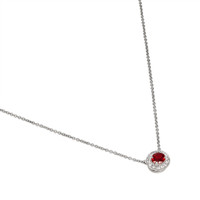 0.48 Ct. Ruby Natural Diamond Pave Necklace, Platinum 950 Image