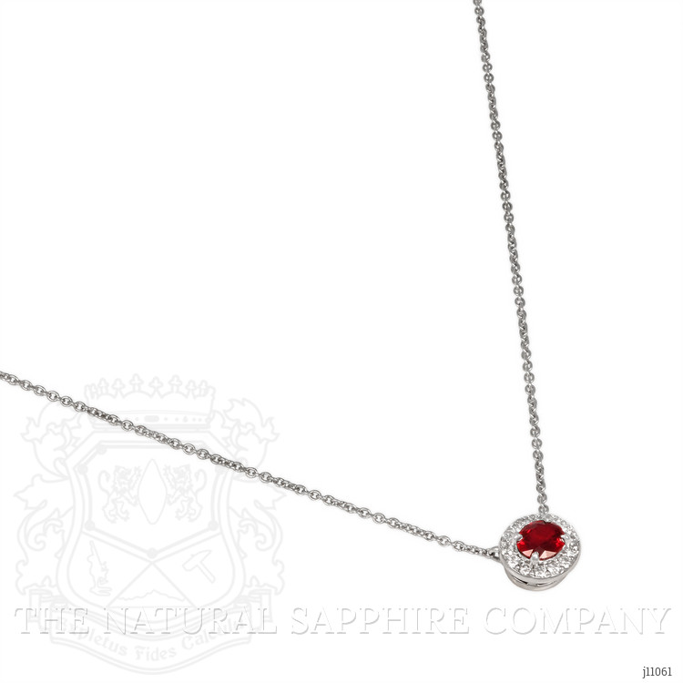 0.48 Ct. Ruby Natural Diamond Pave Necklace, Platinum 950