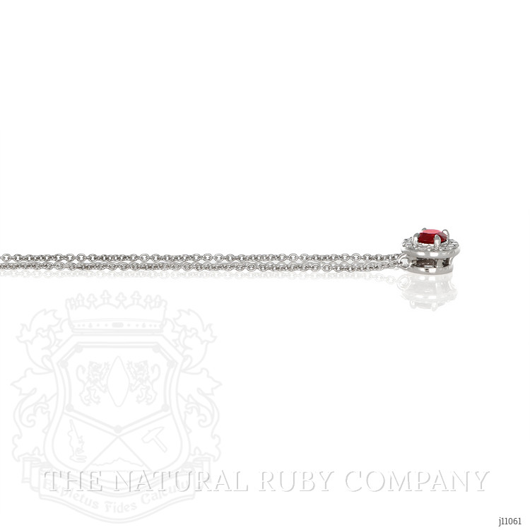 0.48 Ct. Ruby Natural Diamond Pave Necklace, Platinum 950