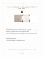 0.64 Ct. Emerald and Natural Diamond Accent Stones Necklace, 14K Yellow Gold Appraisal